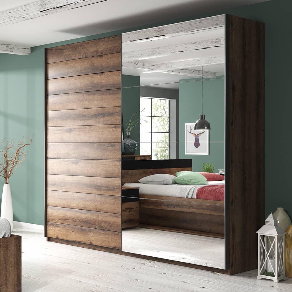 Beta Sliding Door Mirrored Wardrobe