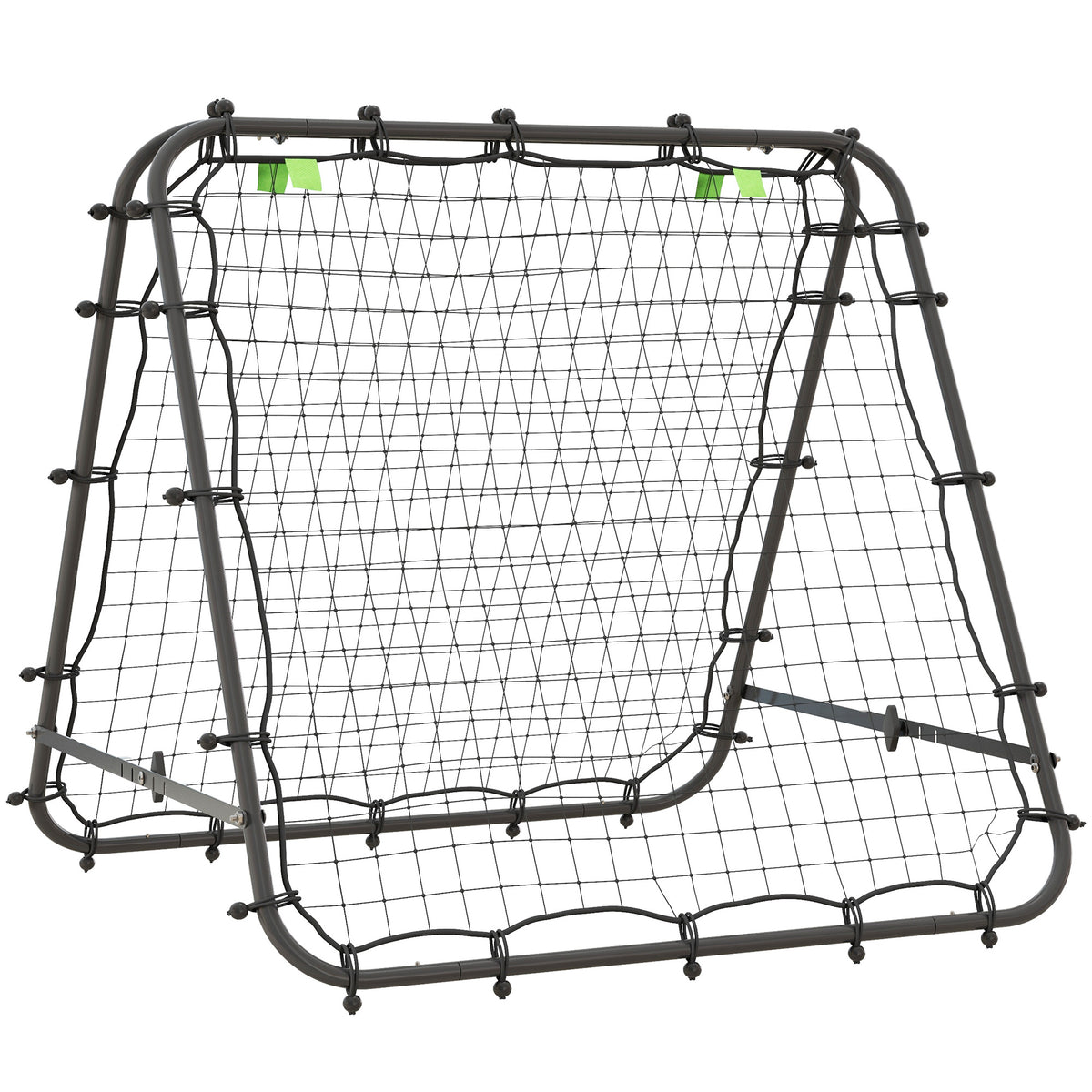 HOMCOM Double Sided Football Rebounder Net, Football Rebound Goal with Five Adjustable Angles, Black