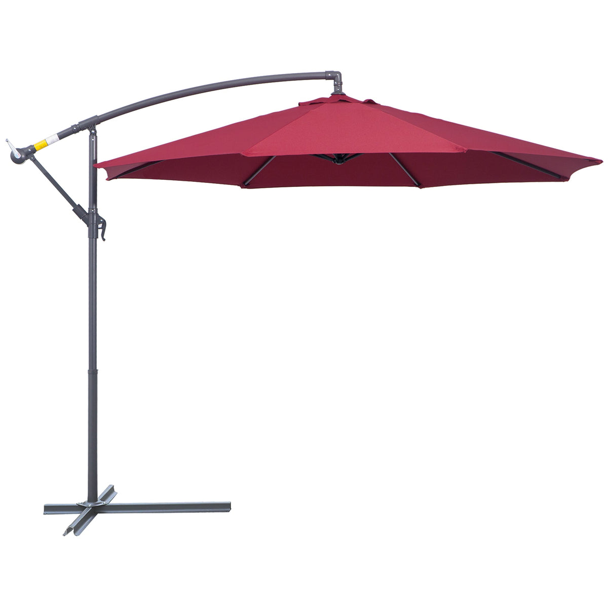 Outsunny 3m Water Resistant Terylene Hanging Parasol Wine Red