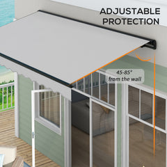 Outsunny 2.5 x 3.5m Aluminium Frame Electric Awning, with Remote - Light Grey