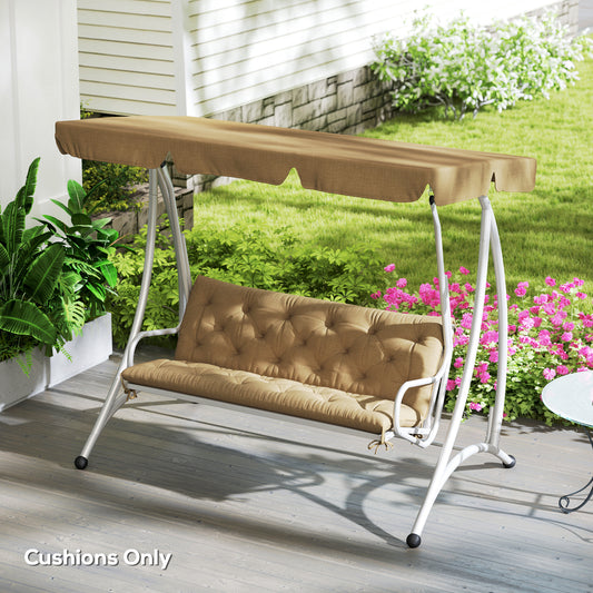 Outsunny Three-Seater Bench Cushion - Khaki