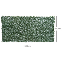 Outsunny 1-Piece Artificial Leaf Hedge Screen Privacy Fence Panel for Garden Outdoor Indoor Decor, Dark Green, 3M x 1.5M