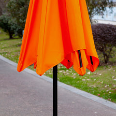 Outsunny 2.6M Garden Parasol Umbrella with Tilt and Crank, Outdoor Sun Parasol Sunshade Shelter with Aluminium Frame, Orange