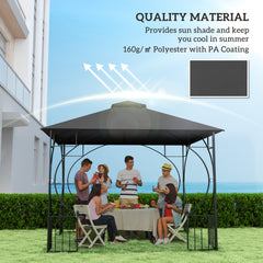 Outsunny 3x3(m) Replacement Gazebo Canopy, Double Tier Roof Top for Garden, Patio, Outdoor, Black (TOP ONLY)