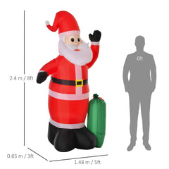 HOMCOM 7.5ft Inflatable Christmas Santa Claus with LED Air Blown Xmas D√É¬©cor Holiday Outdoor Yard Decoration