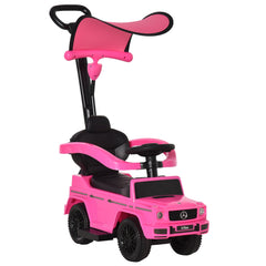 HOMCOM 3 in 1 Kids Children Ride on Push Car Toddler Sliding Car G350 Licensed Walker Foot to Floor Slider Push-Along with Horn Steering Wheel NO POWER Manual, Pink