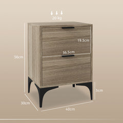 HOMCOM Set of Two Wood Effect Bedside Tables