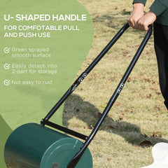 Outsunny 30 L Heavy Duty Water Or Sand Filled â30cm Garden Steel Lawn Roller Drum - Dark Green