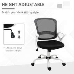 Vinsetto Office Chair Mesh Swivel Desk Chair with Lumbar Back Support Adjustable Height Armrests Black