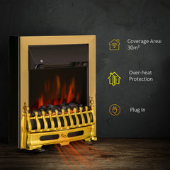 HOMCOM Electric Fireplace LED Light Complete Fire Place Heating Indoor Heater Coal Burning Flame Effect Heat 2000W Max