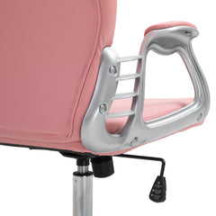 Vinsetto Office Chair Ergonomic 360√Ç¬∞ Swivel PU Diamante Padded Base 5 Castor Wheels for Home Work Pink