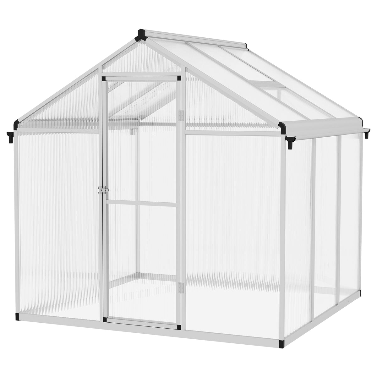 Outsunny 6 x 6ft Aluminium Frame Greenhouse, with Foundation