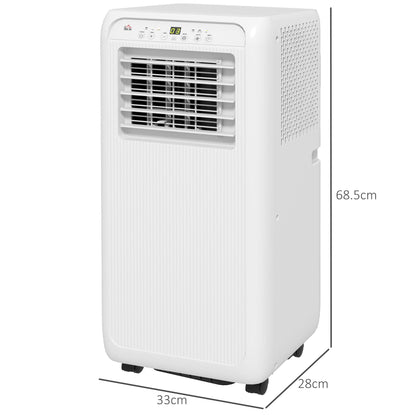 HOMCOM 7,000 BTU Mobile Air Conditioner for Room up to 26m√Ç¬≤, with Dehumidifier, 24H Timer, Wheels, Window Mount Kit