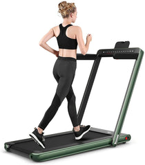 Folding Treadmill Electric 1-12KM/H with Bluetooth-Green