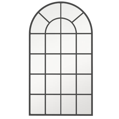 HOMCOM 110 x 62 cm Arched Decorative Wall Mirror for Bedroom Living Room, Modern Window Bathroom Mirror for Home Decor