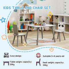 ZONEKIZ Kids Table and Chair Set, Toddler Table with 2 Chairs, Toddler Furniture Set, for Ages 3-8 Years - Grey