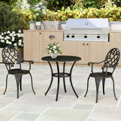 Outsunny Three-Piece Elegant Aluminium Garden Set - Black