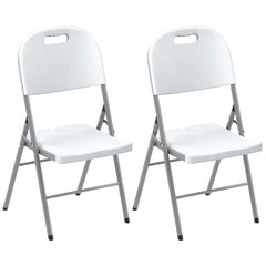 Outsunny Set of Two Foldable Outdoor Chairs - White