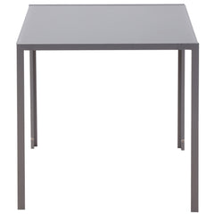 HOMCOM Modern Square Dining Table for 2-4 People, with Glass Top & Metal Legs for Dining Room, Living Room, Grey