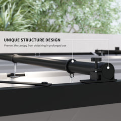مظلة خارجية من Outsunny 3 × 3 (م) معدنية مع سقف قابل للسحب وتركيب مغناطيسي، مجموعة مظلة خارجية للحديقة، مظلة شمسية، UPF30+، عمود معدني 80 مم، رمادي