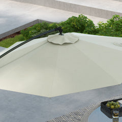 Outsunny 3(m) Offset Cantilever Parasol Umbrella, with Cross Base - Cream