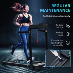 HOMCOM Folding√Ç Treadmill,√Ç 1.85HP√Ç Installation-Free Walking Jogging Running Machine, 12KM/H with 12 Pre-Programs and LED Display for Home Gym Office