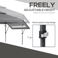 Outsunny 3 x 3m Height Adjustable Pop-Up Gazebo, with Accessories - Grey