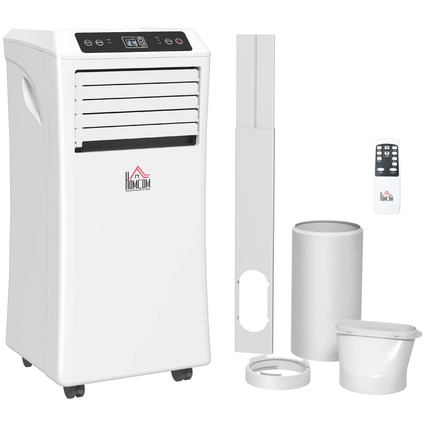 HOMCOM 10000 BTU Air Conditioning Unit, 3-in-1 Portable Air Conditioner, Dehumidifier, Cooling Fan with Remote Control, Digital Display, 2 Speeds, 24H Timer, Window Venting Kit, 30m√Ç¬≤