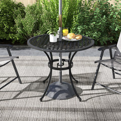 Outsunny Round Aluminium Table, with √¢≈í‚Ç¨50mm Parasol Hole