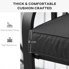 Outsunny Garden Bench Cushion 2 Seater Loveseat Seat Pad for Patio Swing Furniture for Indoor & Outdoor Use, 120 x 50 x 8 cm, Black