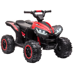 HOMCOM 12V Ride-On Quad Bike w/ Music, Horn, for Ages 3-5 Years - Red