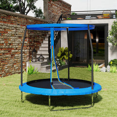 SPORTNOW 8ft Trampoline with Safety Enclosure Net, Steel Frame Outdoor Trampoline, with Edge, Safety Cover