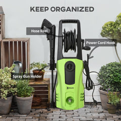 DURHAND 1800W High√Ç Pressure√Ç Washer, 150 Bar Pressure, 510 L/h Flow, High-Performance Portable Power Jet Wash Cleaner Green