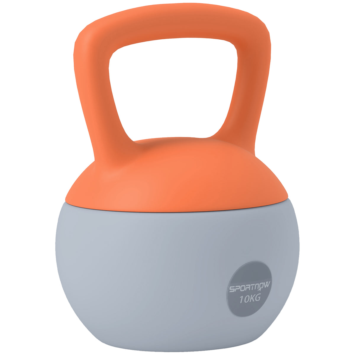 SPORTNOW Soft Kettlebell, 10kg Kettle Bell with Non-Slip Handle for Home Gym Weight Lifting and Strength Training, Orange and Grey