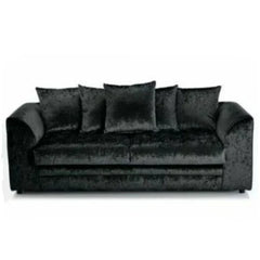 Classic Design Crushed Velvet Corner Sofa - Black