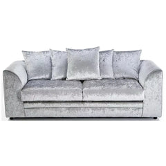 Classic Design Crushed Velvet Corner Sofa - Silver