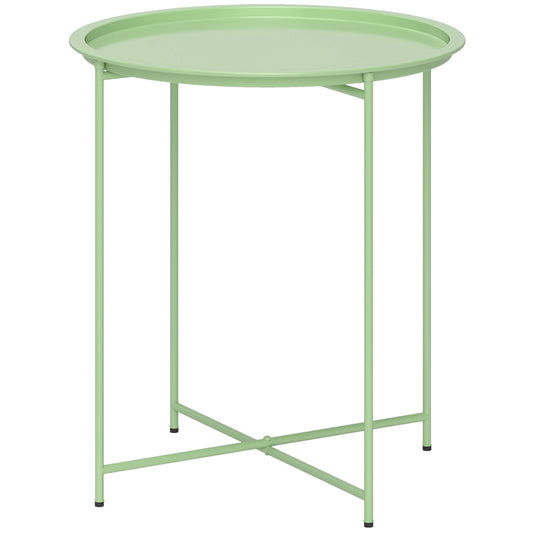 Outsunny Steel Removable Tray Top Garden Table - Green