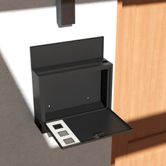 HOMCOM Wall Mounted Letterbox, Weatherproof Post Box, Modern Mailbox with 2 Keys and Viewing Windows, Easy to Install