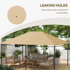 غطاء بديل لمظلة Gazebo مقاس 3 × 4 أمتار من Outsunny، غطاء بديل لسقف Gazebo (الغطاء العلوي فقط)، لون كاكي