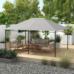 غطاء بديل لمظلة Gazebo مقاس 3 × 4 أمتار من Outsunny، غطاء بديل لسقف Gazebo (الغطاء العلوي فقط)، رمادي فاتح