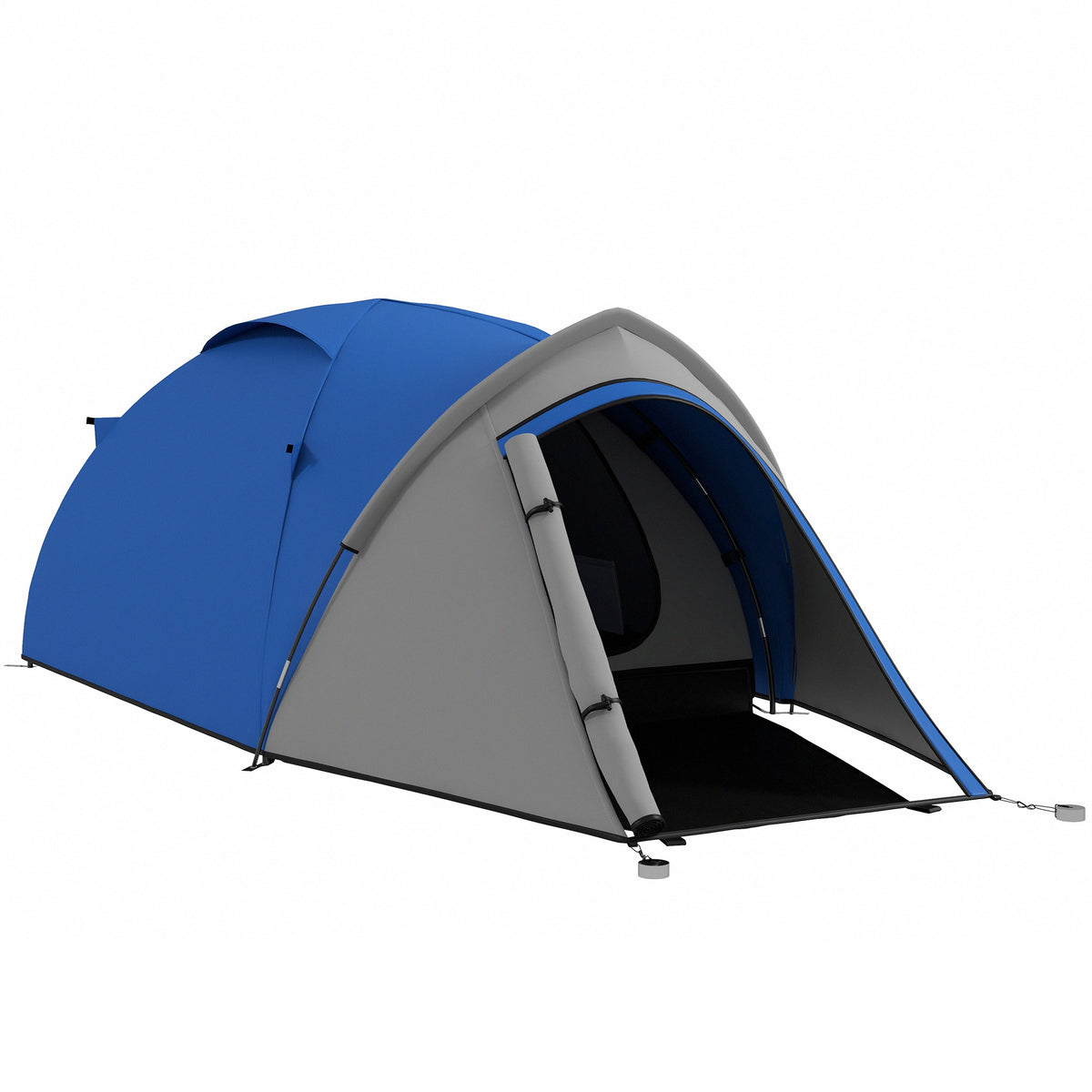 Outsunny Two-Man Dome Tent, with Front Vestibule - Blue/Grey