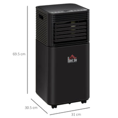 HOMCOM 8000 BTU 4-In-1 Portable Air Conditioner Unit Cooling Dehumidifying Ventilating for Room up to 15m√Ç¬≤, with Fan, Remote, 24H Timer, Window Mount Kit, R290, A Energy Efficiency