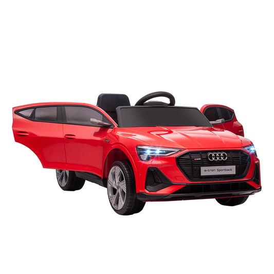 HOMCOM Audi E-tron Licensed 12V Kids' Electric Ride on, Electric Car for Kids, with Parental Remote, Music Lights MP3, Suspension Wheels, for 3-5 Years, Red