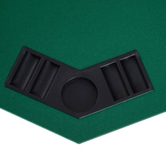 HOMCOM 1.2m/48 Inches Foldable Poker Table Top 8 Players Blackjack Tables Chip Trays