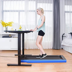 1-12Km/h Folding Bluetooth Electric Treadmill Motorized Portable Running Machine-Blue