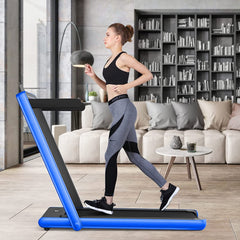 Folding Treadmill Electric 1-12KM/H with Bluetooth-Blue