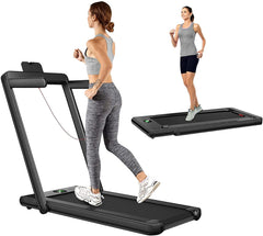 1-12Kph Folding Electric Treadmill with Bluetooth Capability-Black