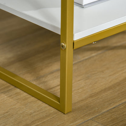 HOMCOM Modern Bedside Table - White