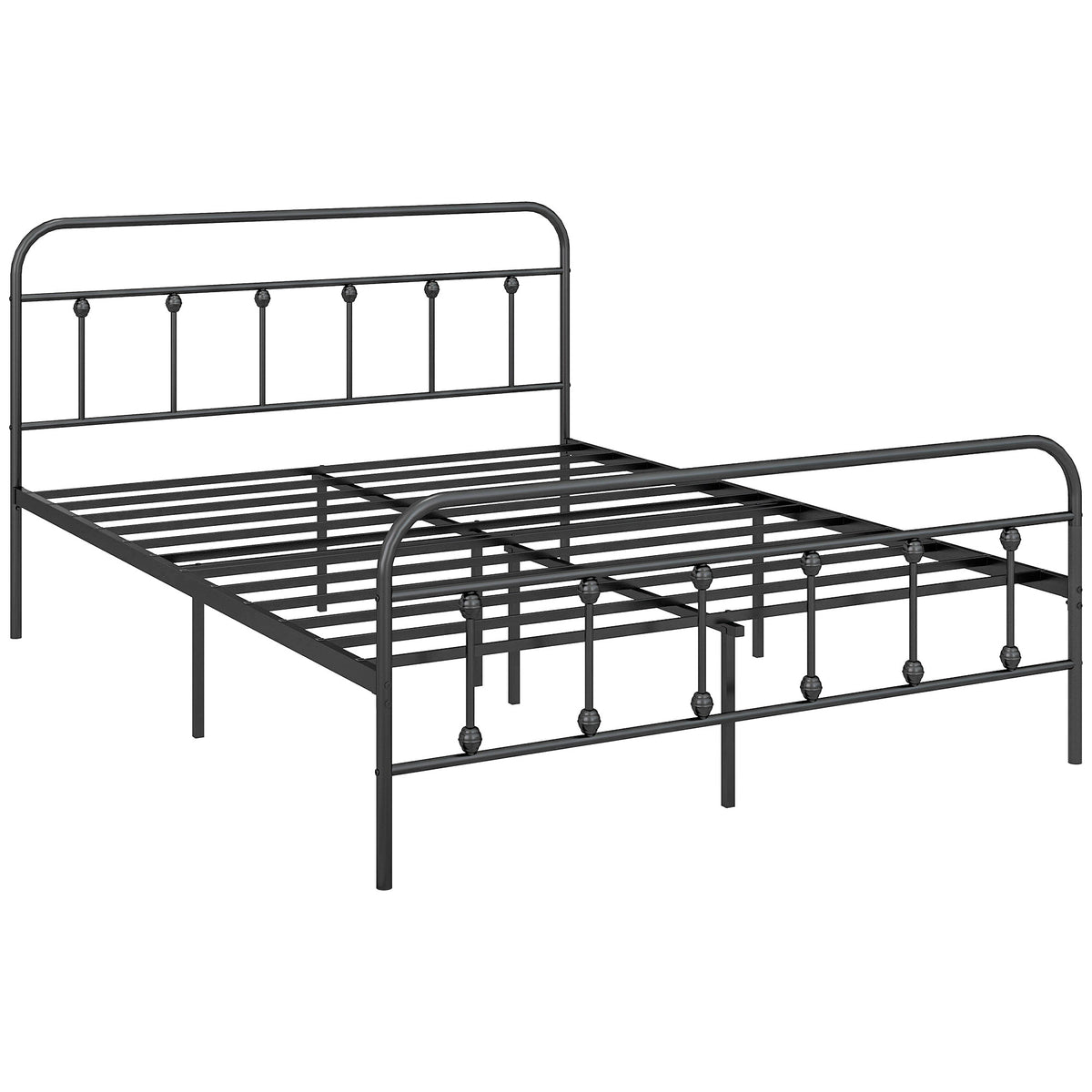 HOMCOM King Size Minimalistic Metal Bed Frame - Black