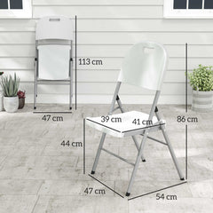 Outsunny Set of Two Foldable Outdoor Chairs - White